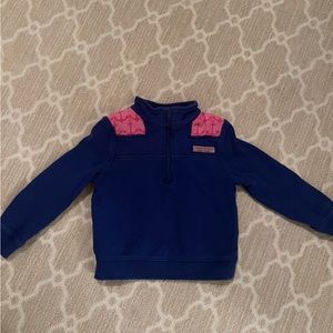 Vineyard Vines Shep Shirt blue with pink anchor design